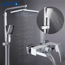 Shower-System Bath-Mixer Wall-Mounted GAPPO Chrome-Polished Rainfall