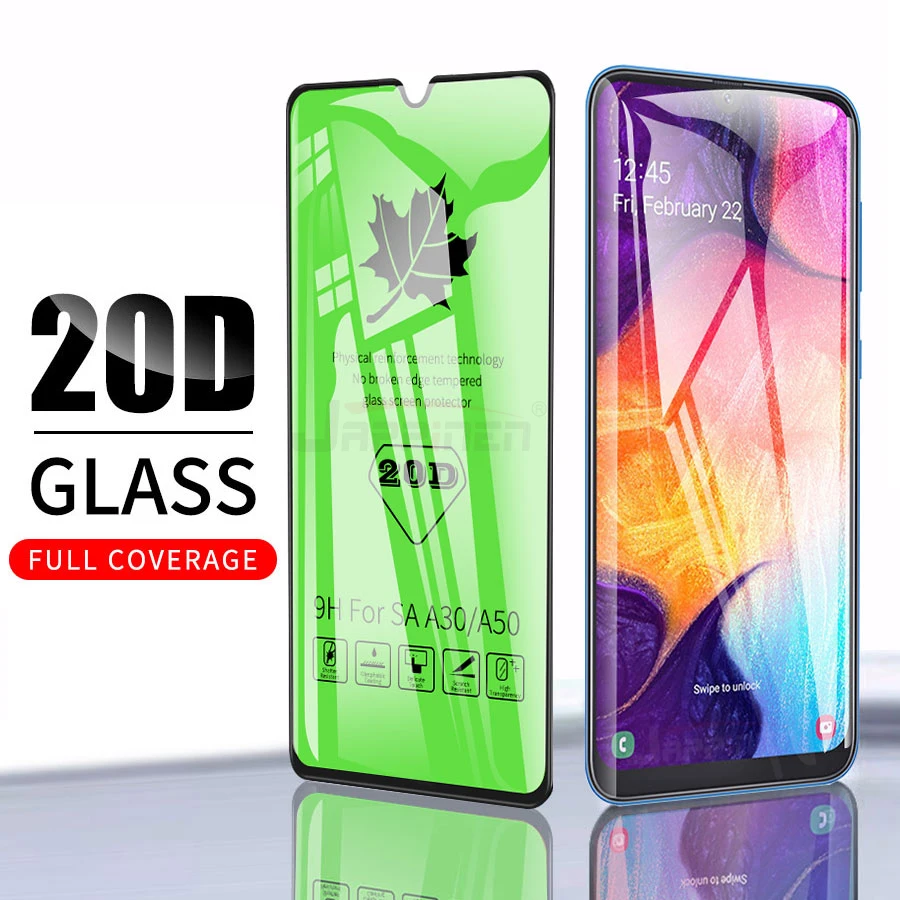 

20D Tempered Glass For Samsung Galaxy A50 A60 A30 A40 A70 A80 A90 M10 M20 M30 A7 8 9 Full Glue Cover Screen Protector Glass Film