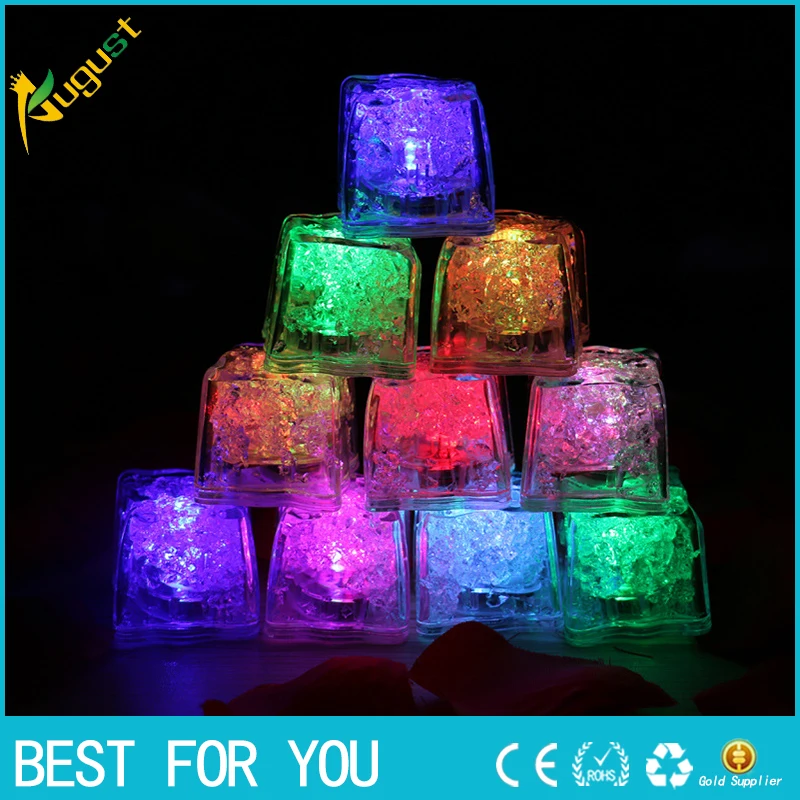 

48Pcs/lot Navpeak LED Ice Cube Fast Flash Slow Flash 7 Color Auto Changing Crystal Cube For Valentine's Day Party Wedding