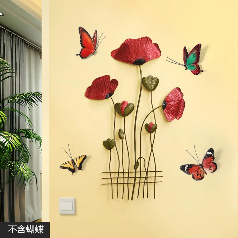 

Creative Hanging Wall Mural Solid Iron Flower Pendant Wall Modern Living Room 3D Sticker Wall Decoration Aisle Porch Ornaments