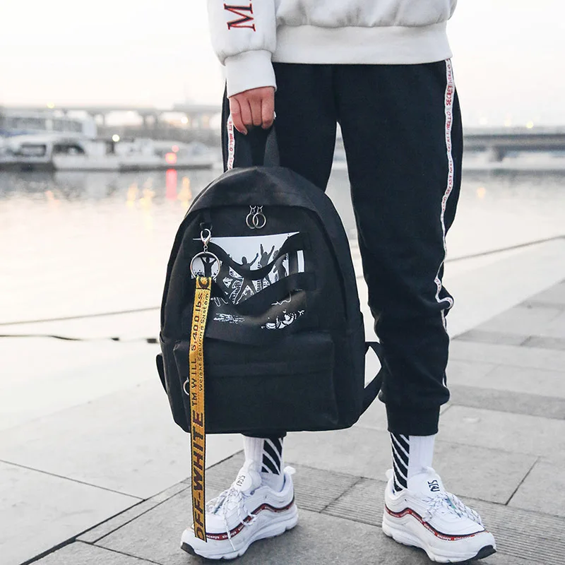 

Casual New Fashion Trend Street Men Women Softback Backpack Hip hop fashion Large Capacity Canvas Knapsack Bags Campus