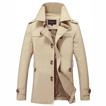

BIG SIZE M-5XL Men Fashion Trench 2016 Autumn Winter Warm Outerwear Man Casual Khaki Black Coats Windbreaker