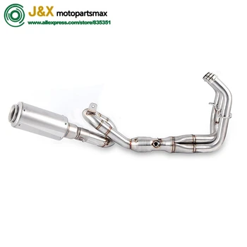

MT09 FZ09 Motorcycle Exhaust contact middle Pipe Slip On Full System For yamaha FZ-09 MT-09 MT 09 2014-2017(not for Tracer)