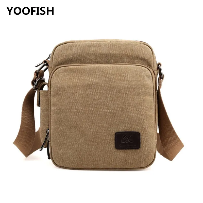

New canvas bag men's bag fashion single-shoulder bag leisure pure color small satchel black/Army green/gray/khaki/coffee XZ-074