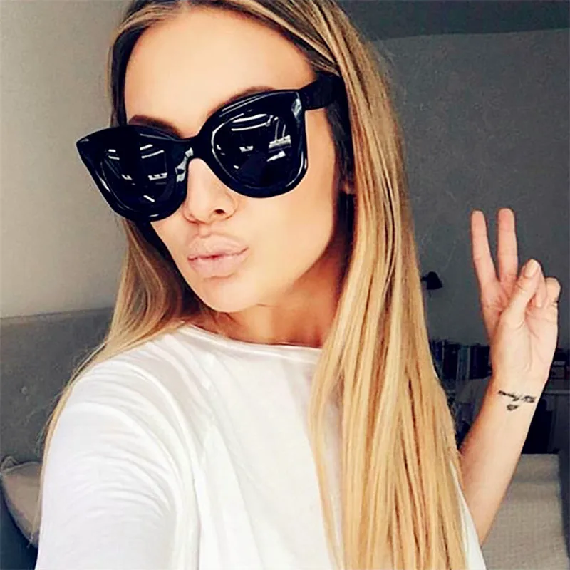 

Curtain Fashion Cat Eye Sunglasses Women Wild Glasses Female Brand Designer Driving Big Frame Sun Glasses Lunette Soleil Femme