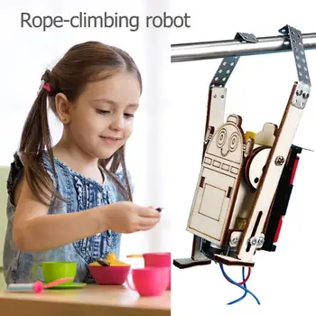 

1set Robot Rope Climbing Model Experiments Kit Kids DIY Science Discovery Toys for Students Birthday Gift