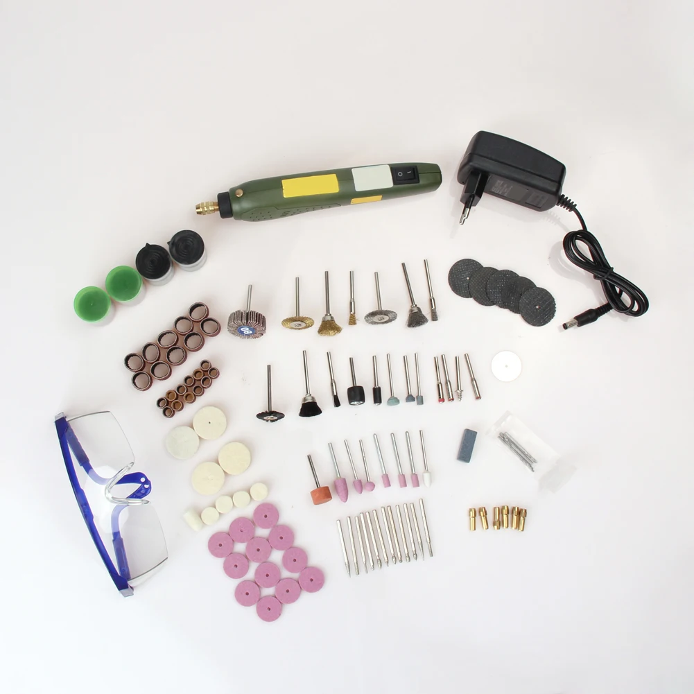 

1 Set Mini Electric Drill Tool kit Drill+Grinding Accessories Set Engraving Machine Tool kit Cutting Metal Grinding Wood