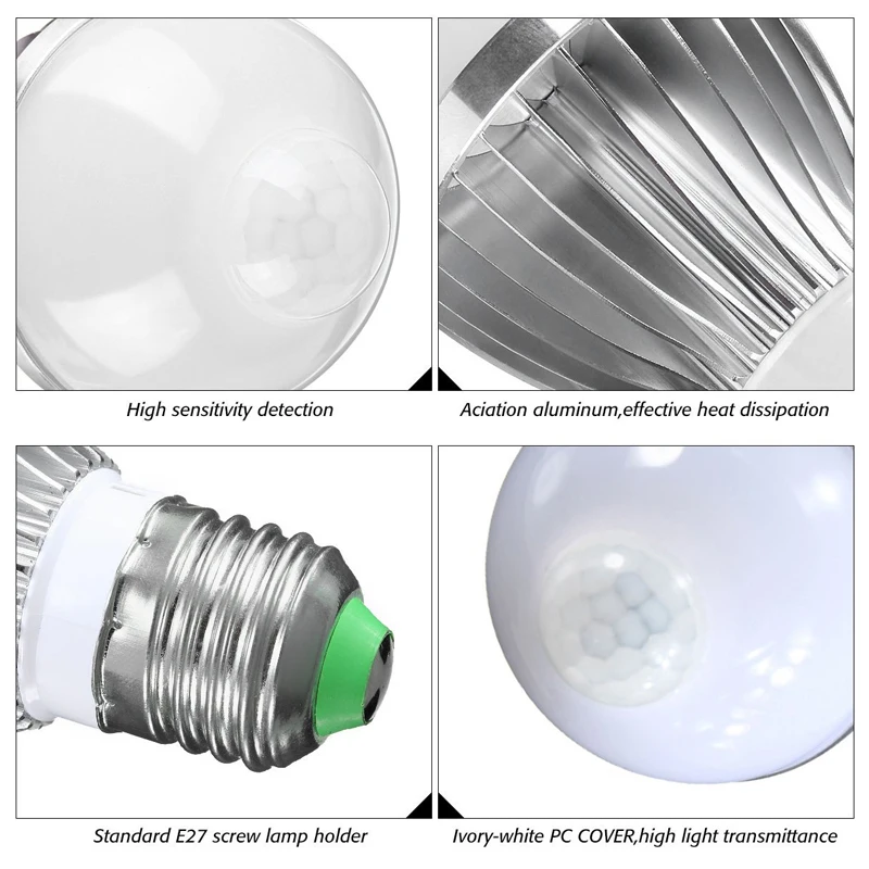E14/E27/B22 Светодиодный PIR датчик движения лампа 5 Вт/7 Вт/9 Вт Супер яркость PIR инфракрасная Индукционная лампа для человеческого тела бренд