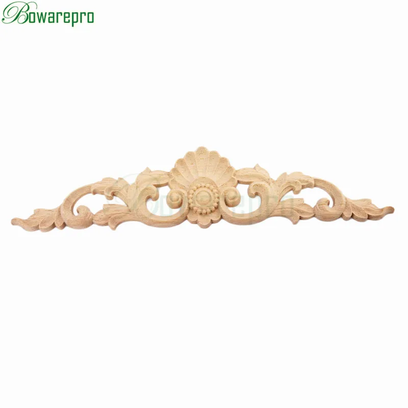 bowarepro Retro Wood Carved Decal Corner Applique Frame Door Decorate Wall Cabinet Furniture Decorative Decal Angle 30*6cm 1pcs