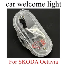 Одна пара 7 W автомобиль дверной фонарь-прожектор Призрачная тень света пользовательские любезно указано основанием для S-KODA для о-ctavia