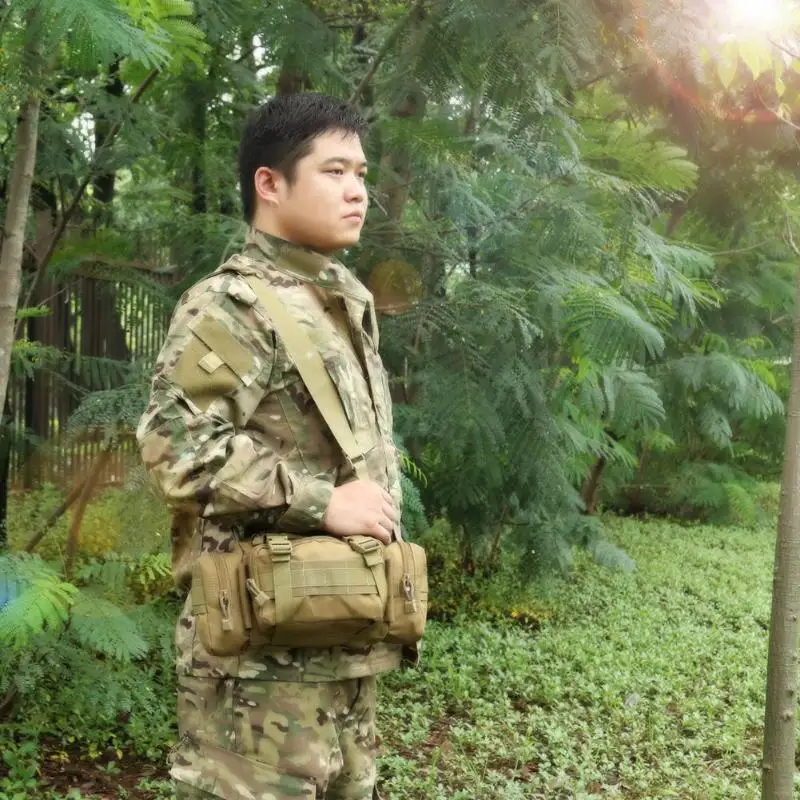 6L Tactical Bag Men Camouflage Bag Nylon Outdoor Waist Bag Camping Hiking Sports Shoulder Bag 5 Colors mochila military bolsa