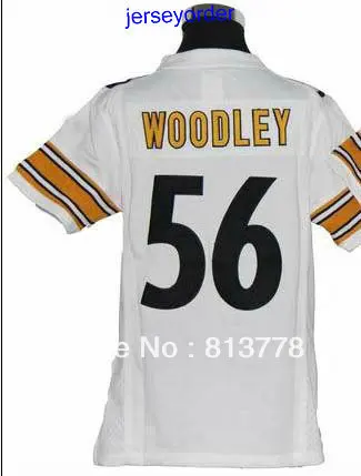 Youth American Football Jerseys Pittsburgh #56 Lamarr Woodley White Kids Embroidery logos Free Shipping | Спорт и развлечения