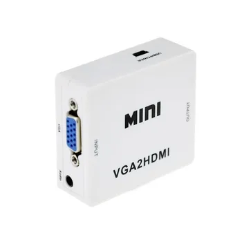 

200pcs Mini HDMI to VGA to HDMI Converter With Audio HDMI2VGA VGA2HDMI 1080P Adapter Connector For Projector PC Laptop to HDTV