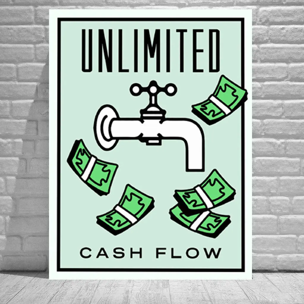 

Alec Monopolys "Cash Flow" Abstract Wall Art Oil Painting Poster Canvas Painting Print Pictures for Living Room Home Decor