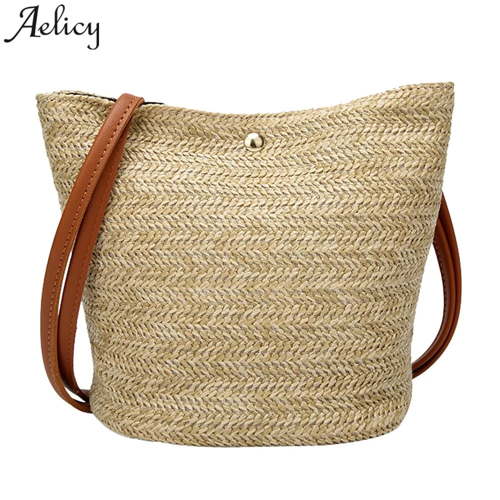 

Aelicy Straw Bags for Women 2018 Beach Bag Box Summer Rattan Bolsa Handmade Woven Bolsos Mujer Bali Bag Bohemia Handbag