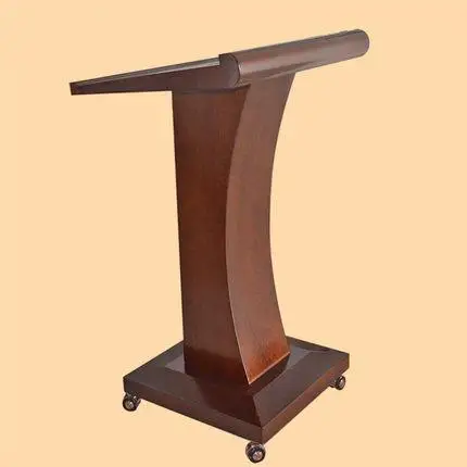 Подиум стол для приема твердой древесины простой и современный стол для встречи с учителем Мобильная Презентация стол для приема - Цвет: walnut