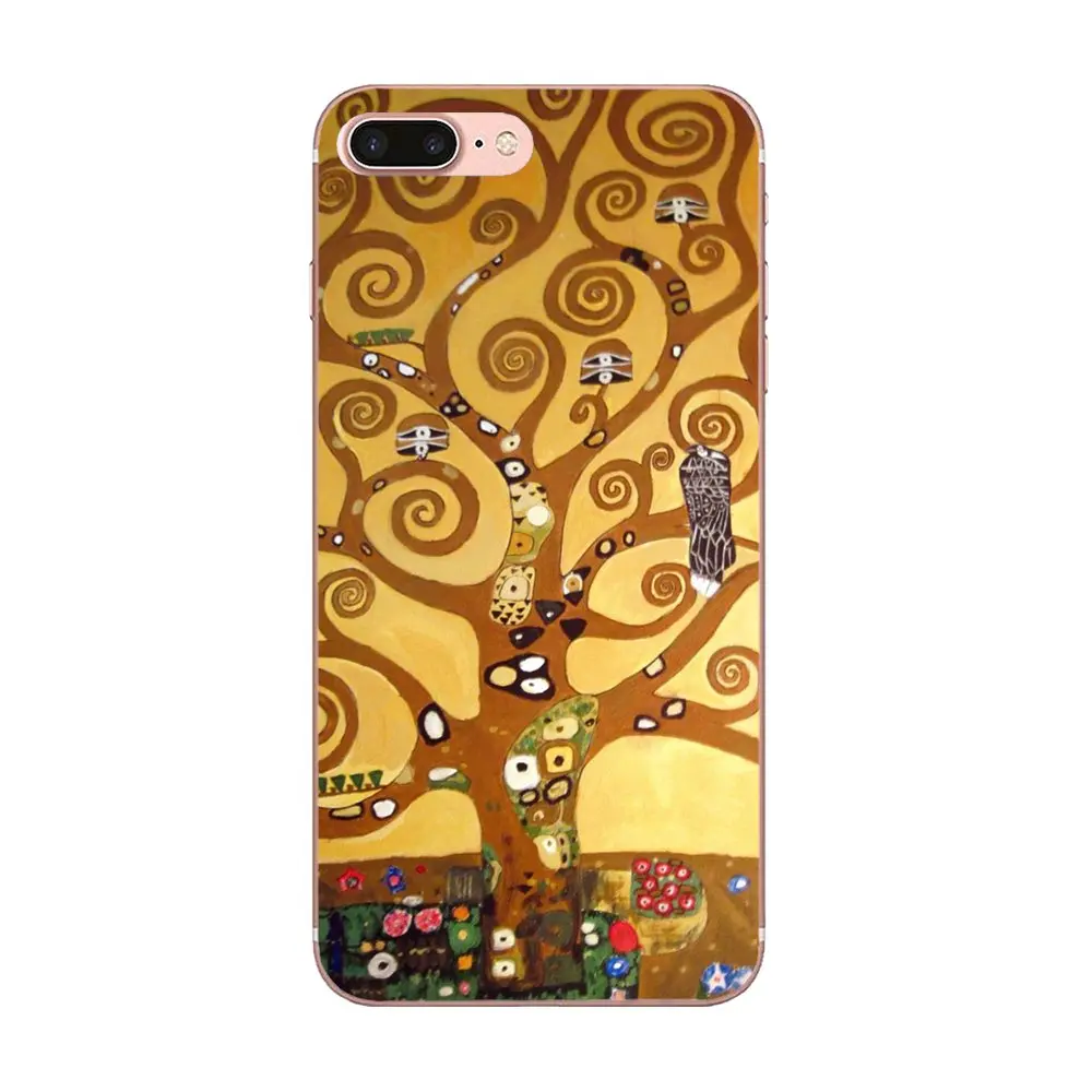 Мягкий резиновый Чехол Klimt Gustav Art Tree Of Life для Apple iPhone 4 4S 5 5C 5S SE 6 6S 7 8 Plus X XS Max