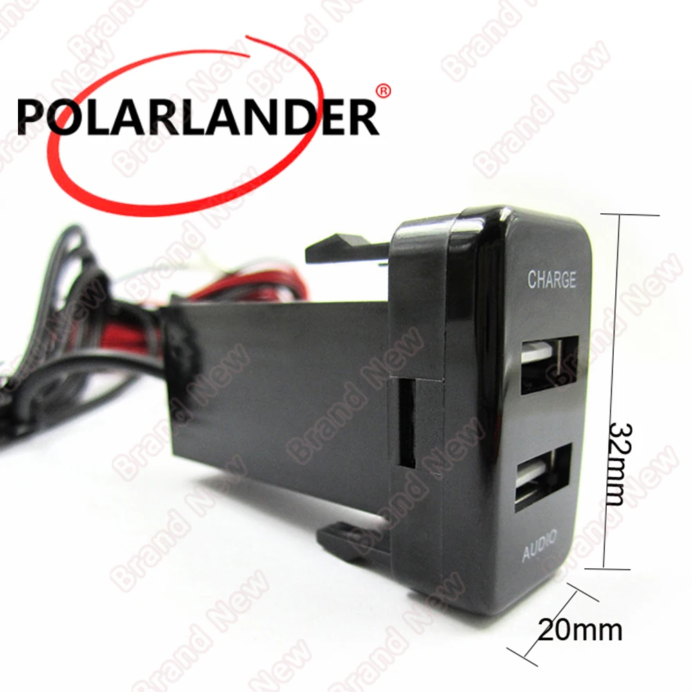 2.1A Dual USB Car Charger MP3 Audio Player ABS for Toyota hot Socket