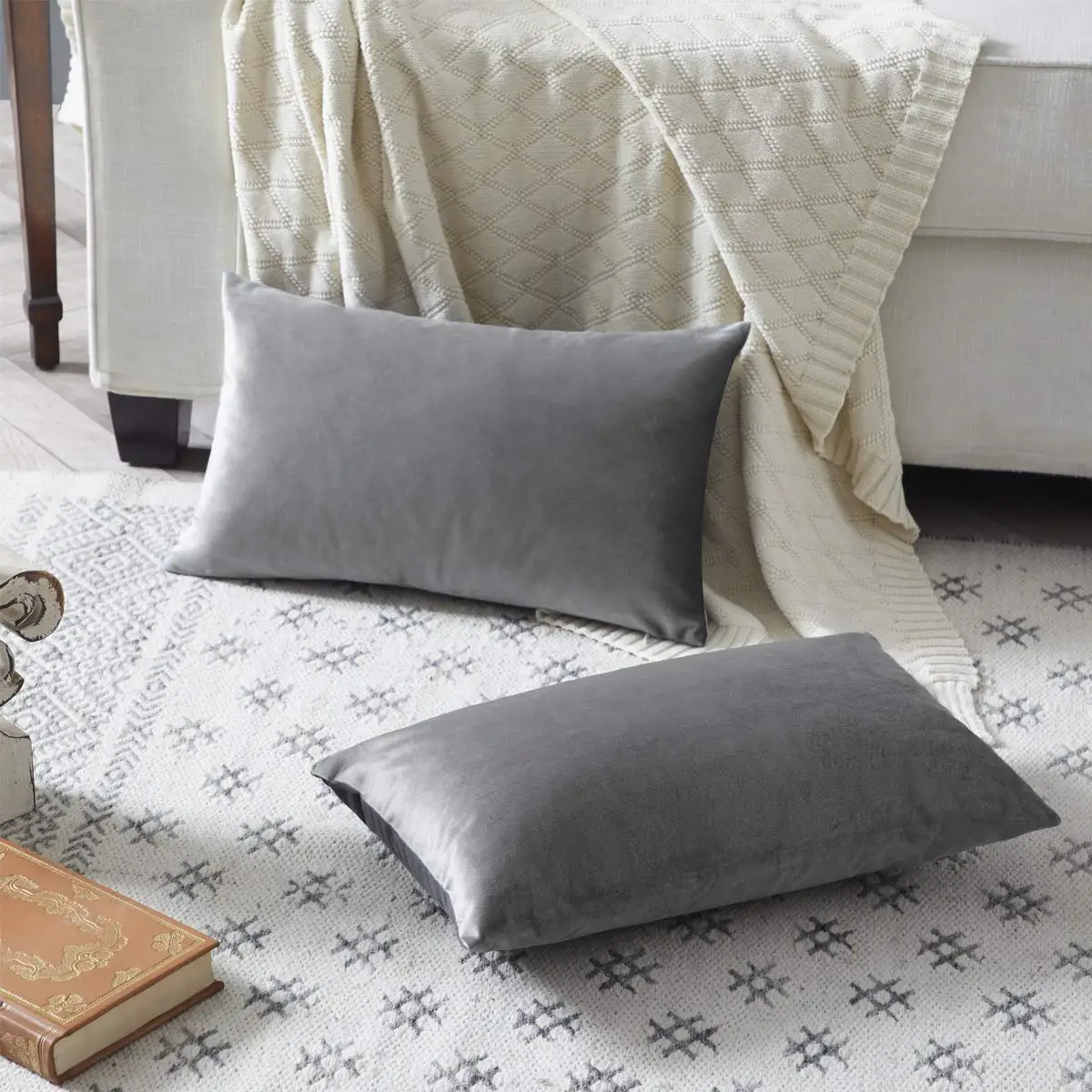 Домашний декор бархатные квадратные прямоугольные поясничные подушки для дивана, подушка с наполнителем для спальни, подушки для дивана