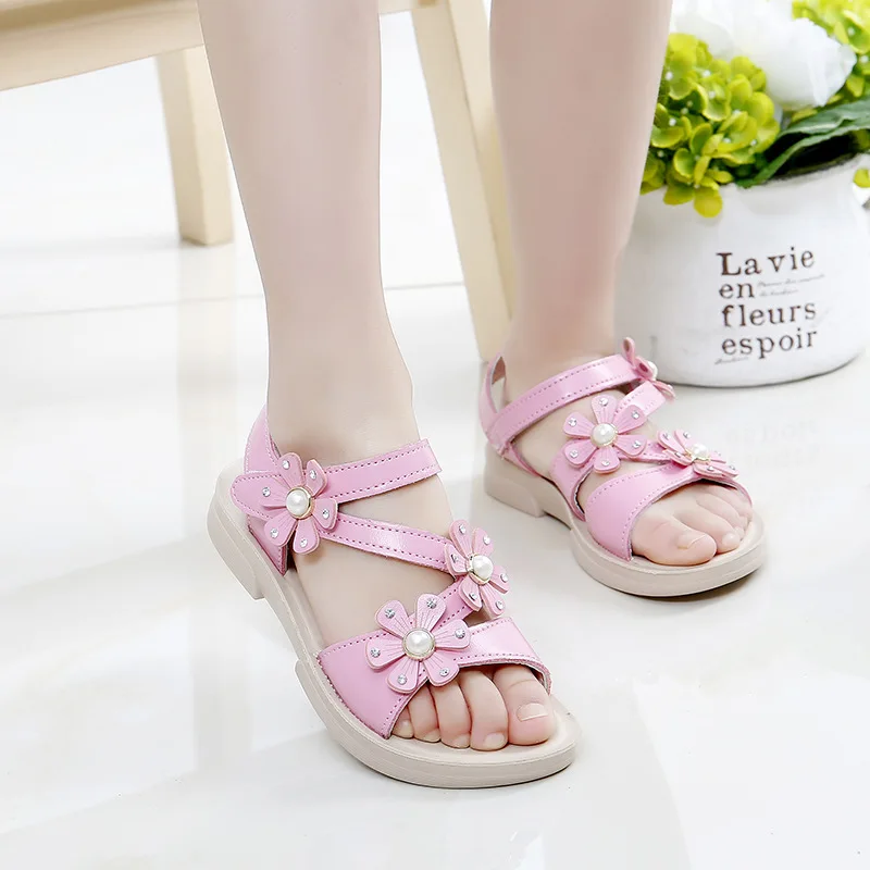 

Toddler Baby Girls Shoes Children 2019 Summer New Kids Shoes Lovely hook & loop Sandalias Fashion Princess Sandals Girls Shoes