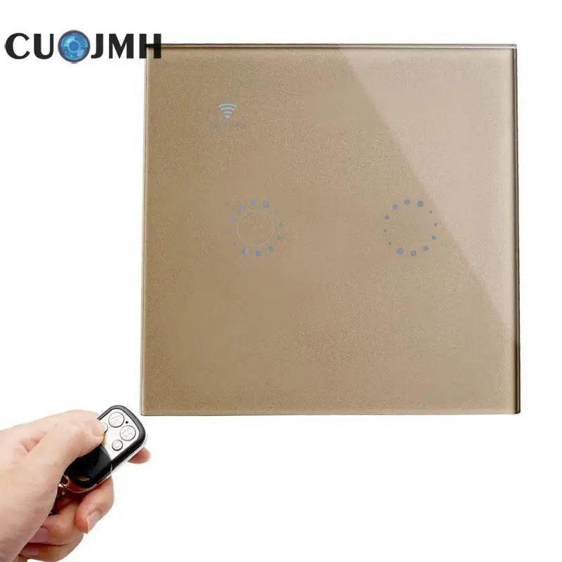 

Wall Light Switch Home Automation Wireless Smart Remote Control Light Switch 2 Gang Panel Wall Touch Control Light Switch