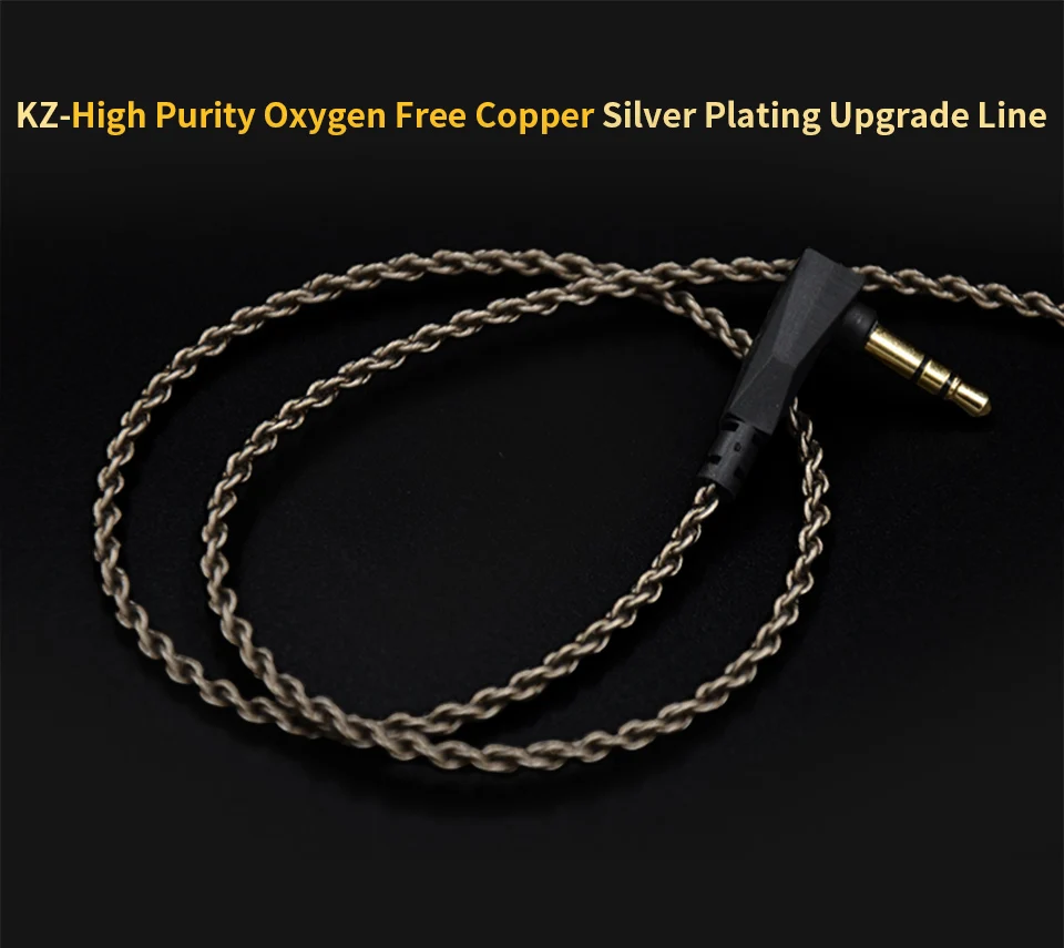 KZ 1.2M High Purity Oxygen Free Copper Headset Silver Plated Wire 0.75mm Pin Upgrade Cable For ZST/ED12/ES3/ZSR Earphone