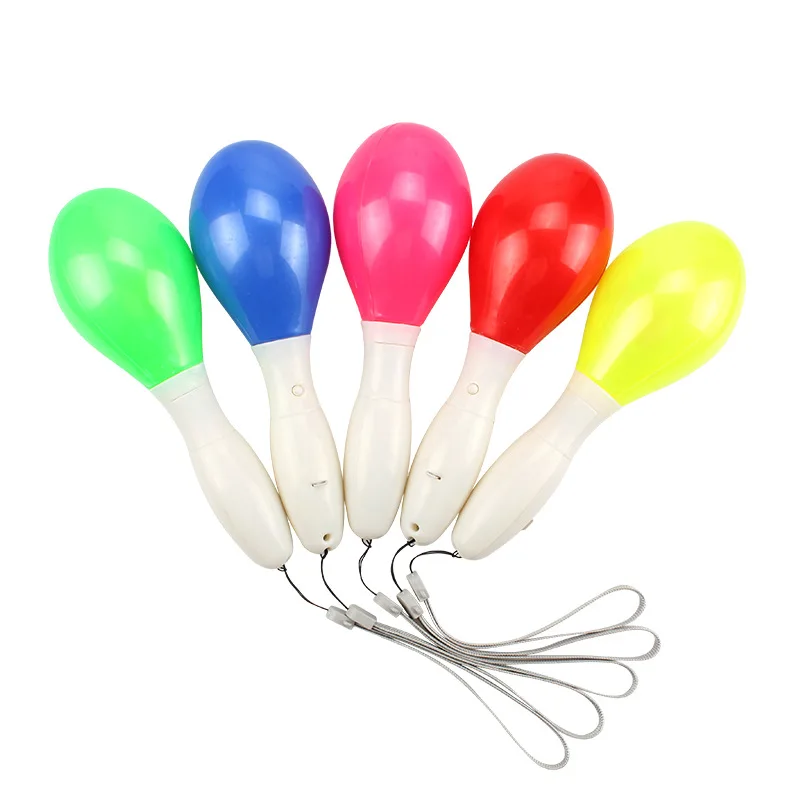 2 шт. maracas огни мигает многоцветный светодиодный свет maracas неоновый сенсорный встряхиватель лампа игрушка ребенок шейкер погремушки
