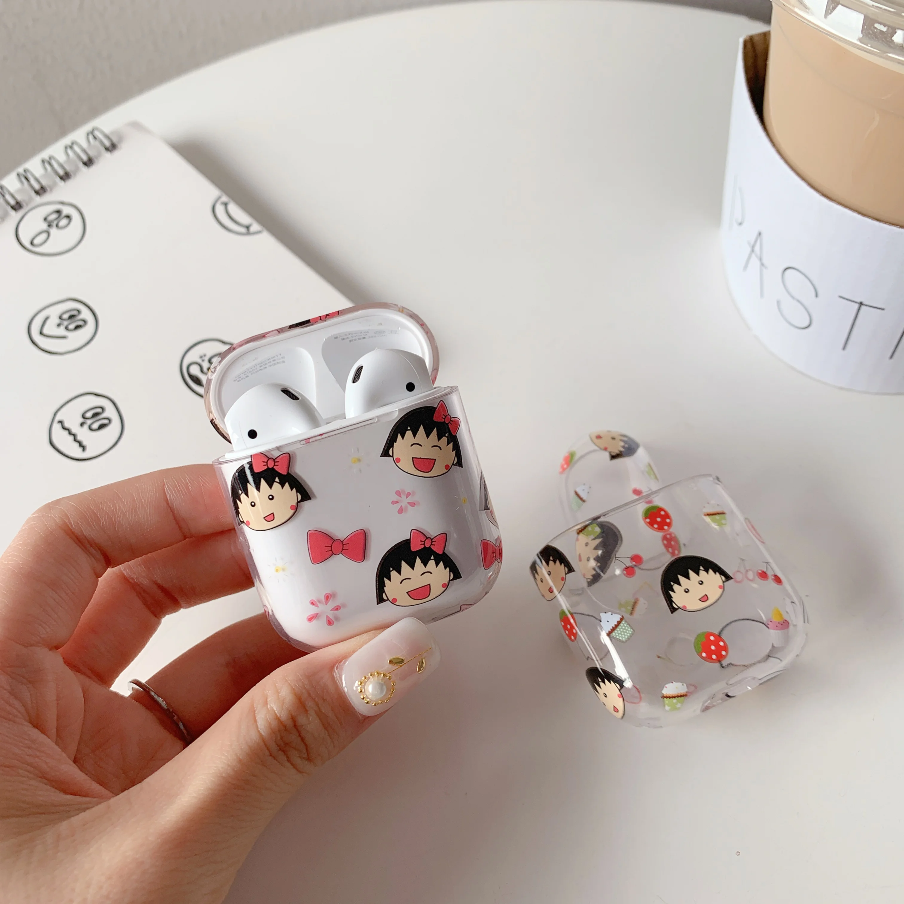 Maruko Прозрачный чехол для Airpods прекрасный сладкий японский девушка chibi идеальный дизайн для Apple Airpods2 Bluetooth наушники чехол