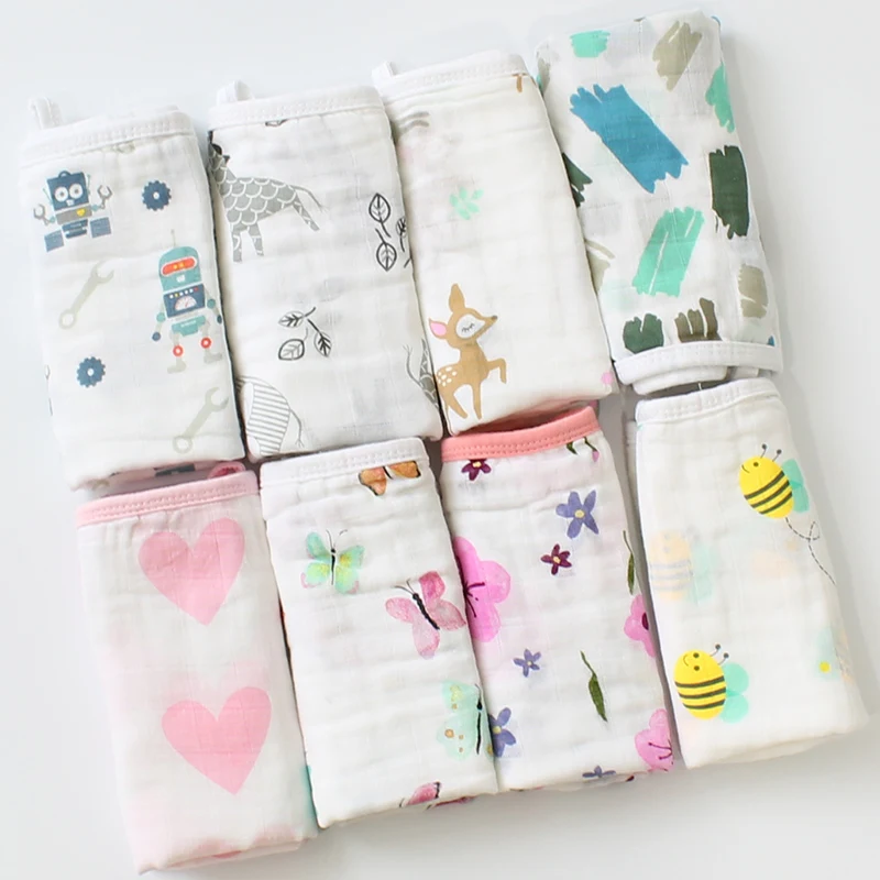 5 шт. в наборе, детское полотенце 27x27 см, 4 слоя, хлопок, Бамбуковый материал, детское полотенце s, мягкое полотенце с рисунком, детское банное полотенце для новорожденных