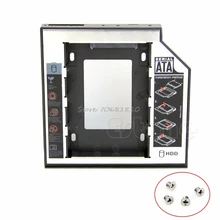 Универсальный 12,7 мм SATA 2nd SSD HDD карман для жесткого диска для DVDROM CD оптический отсек Прямая