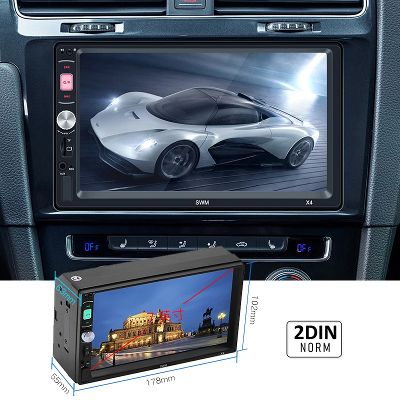 Автомагнитола 2 Din 7 "с функцией Mirror Link навигацией радио MP5 Bluetooth громкой связью