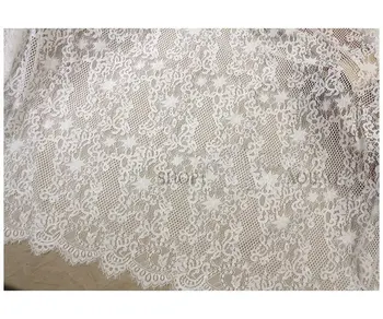 

GLace 3M/Lot Black and white nylon cotton heavy eyelash lace fabric DIY apparel dress garment hollow embroidery fabric TX576