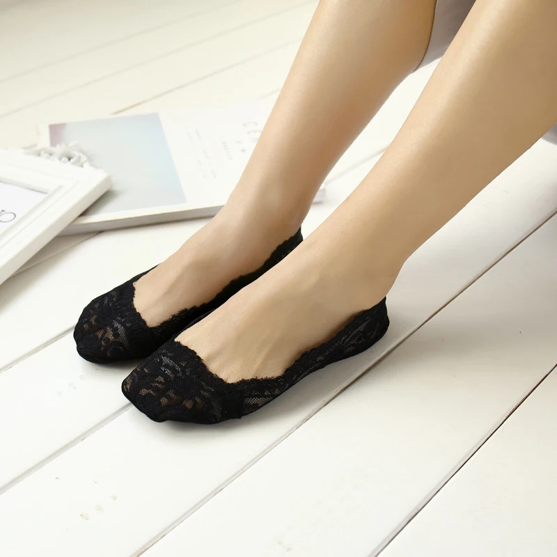 5 цветов женские носки мелкой рот стелс кружевные носки 360 градусов силиконовые ножки нескользящие носки анти-Скрытая носки N88 Z44