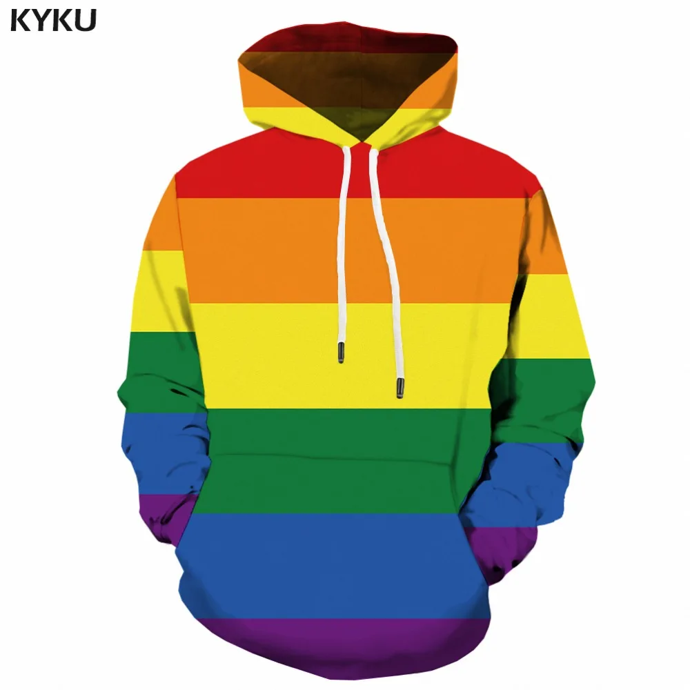 KYKU Rainbow Hoodie Legitimate Gay Hoodies Men 3d Long Sweatshirt Banner Colorful Printed Anime Man Mens Clothing Streetwear KYKU Rainbow Hoodie Legitimate Gay Hoodies Men 3d Long Sweatshirt Banner Colorful Printed Anime Man Mens Clothing Streetwear