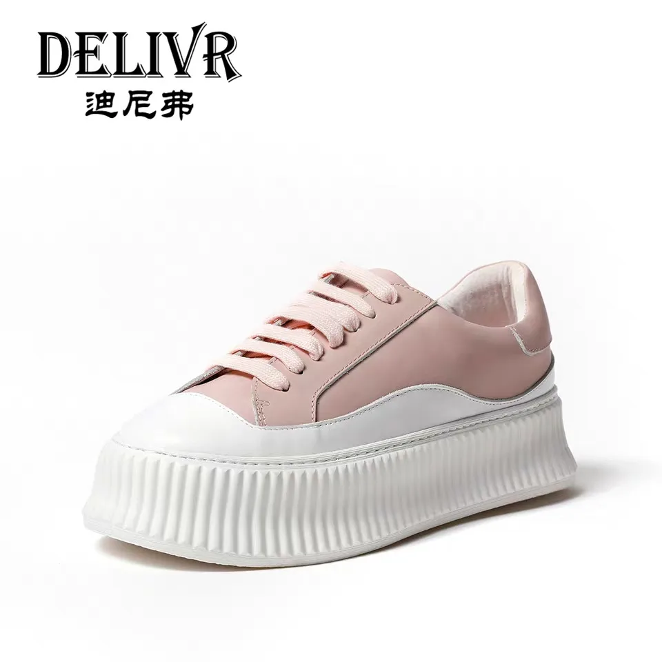 

Delivr Platform Vulcanized Shoes Leather Thick Sole Increasing Shoes Ladies Sneakers Harajuku Fashion Women Casual Shoes 2019