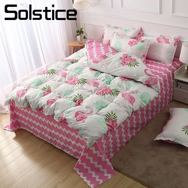 Solstice Home Textile White Pink Stripe Duvet Cover Sheet Pillow