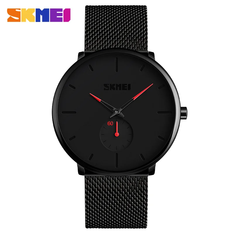 

SKMEI Fashion Business Men Quartz Wristwatches Women Watch Big Dial Quartz Watches 30M Waterproof Watches relogio masculino 9185