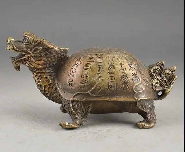 

CHINA BRASS TORTOISE SUPERB HANDWORK OLD HAMMERED STATUE DECORATED GOOD LUCKY