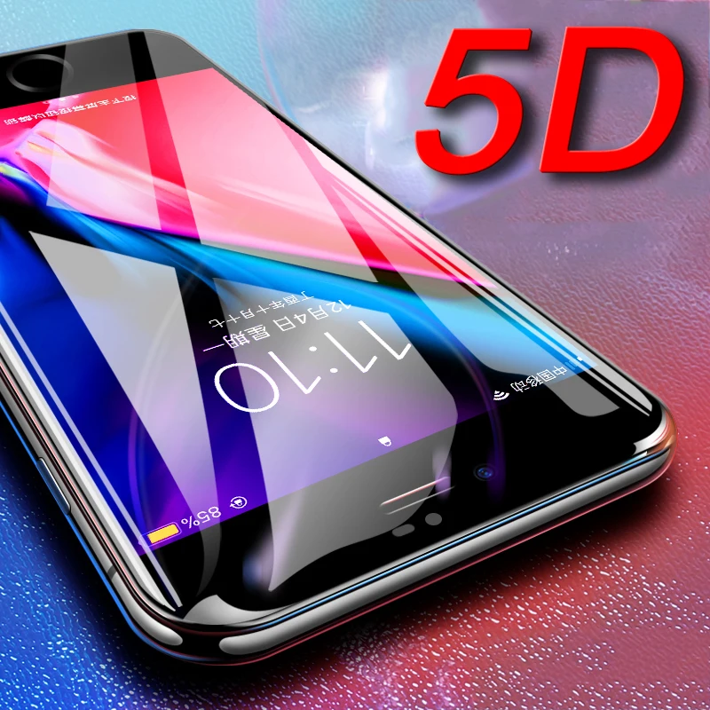 

5D Tempered Glass for iPhone 7 6 6s Plus Screen Protector X XR XS Max 8 7 Plus Cover Protective Glass For iPhone XR 7 Plus 6 s X