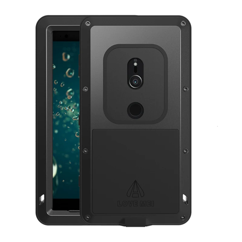 

For Sony Xperia XZ2 Case XZ2 Compact Silicone Metal Hybrid Shockproof Armor Full Body Protection Rugged Case For XZ1 XZ1 Compact