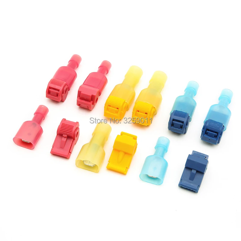 300PCS Self Stripping Electrical T Tap Wire Spade Connector Gauge Quick