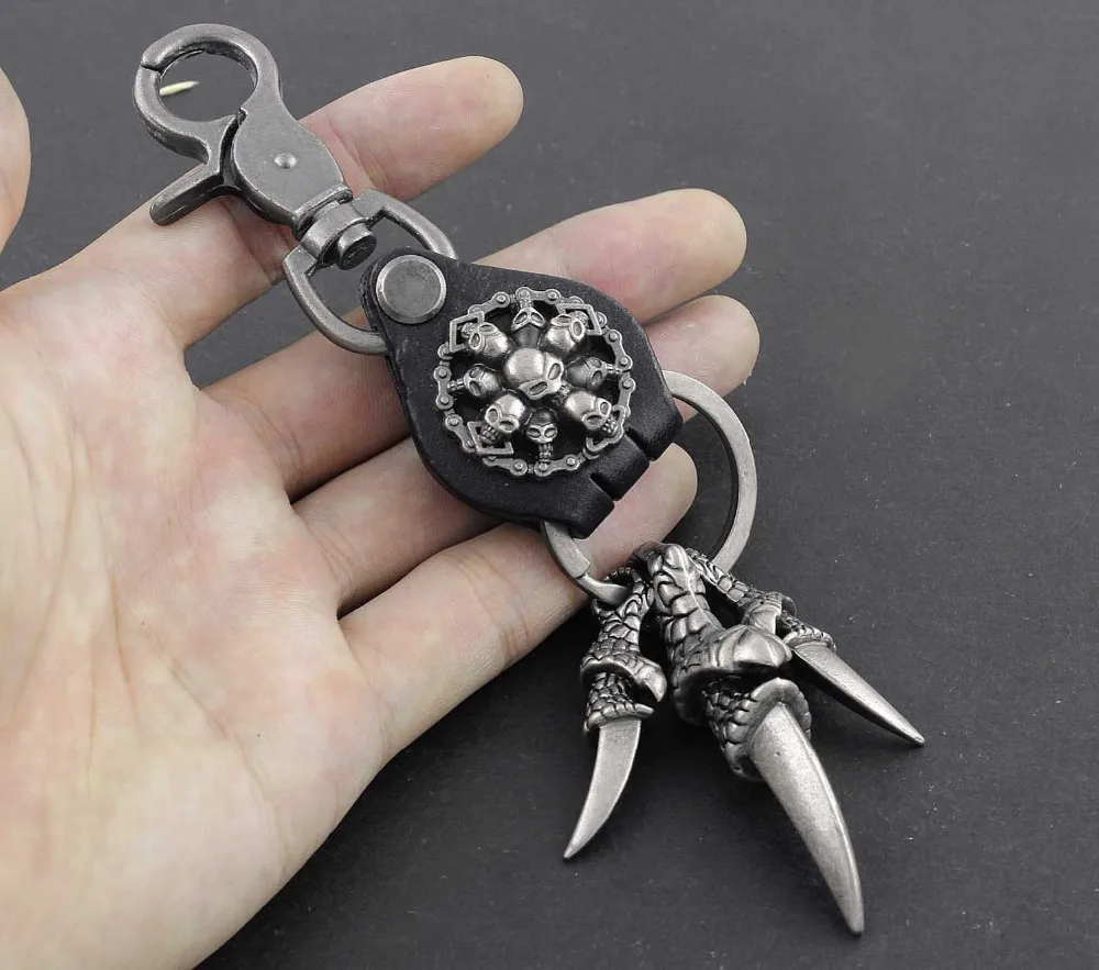 

Punk Gothic Skull Claw Heavy Metal Key Ring Key Fob Clip Keychain