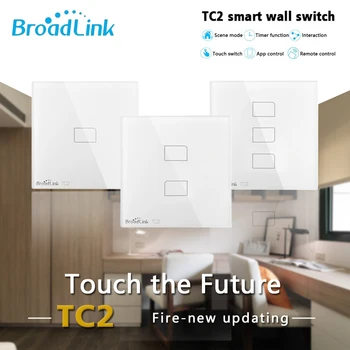 

Broadlink TC2 WiFi Switch Light Switch Work for Alexa Google Home Remote Control 1/2/3 Gang Touch Panel 110V 220V RF US Standard