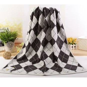 

Jacquard Supper Soft 100% Cotton Diamond-Shaped Business Gentle Men's Bath Towels Beach Bathroom Towel Blanket Super Absorbent