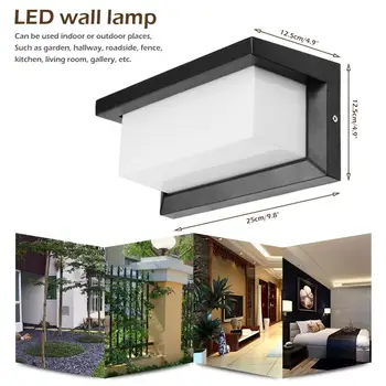 

12/15W LED Wall Light Waterproof Porch Light Modern LED Wall Lamp Courtyard Garden Outdoor Light AC90~260V