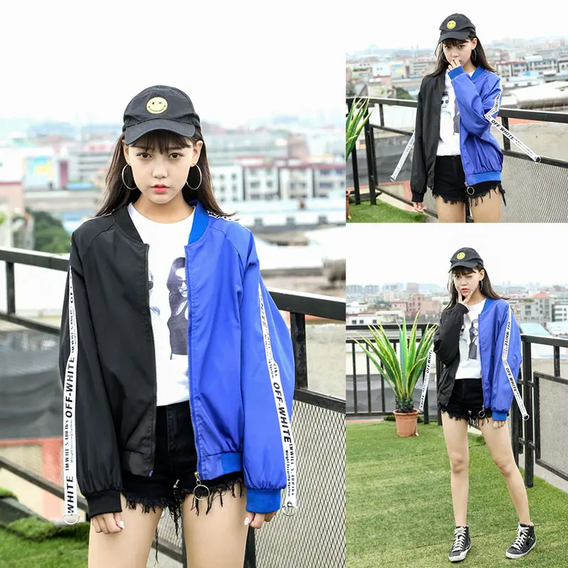 2018 Spring Autumn Bomber Jacket Women Men Tops couple Long Sleeve Basic Coat Casual Thin Outerwear Korean Hip hop Bomber Jacket