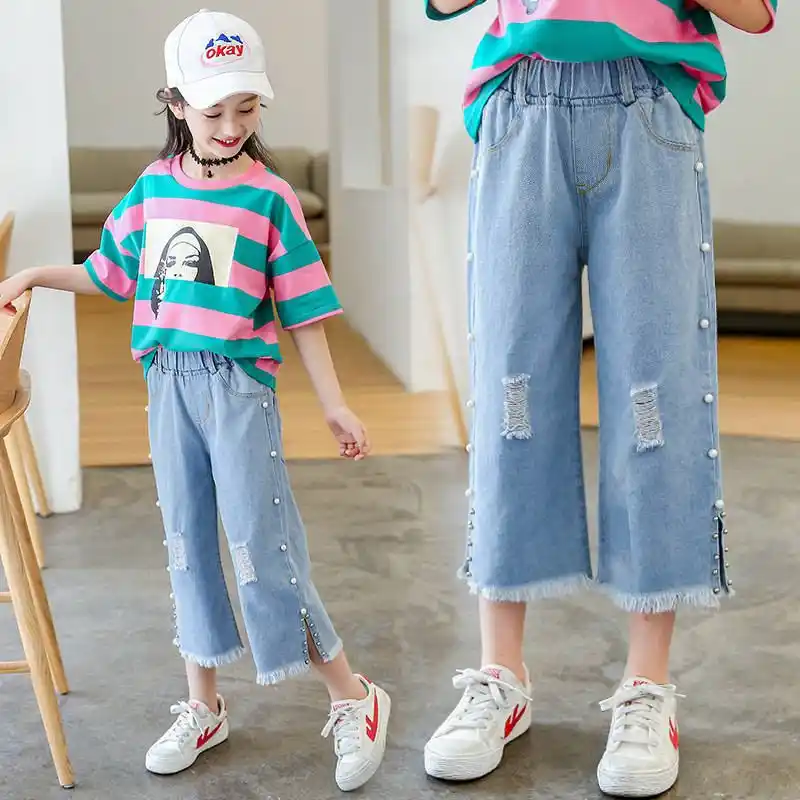 girls wide leg jeans