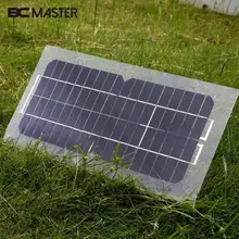 BCMaster Portable Efficiency Solar Panel Battery Charger with USB Cable 18V 5.5W for Power Bank Supply Outdoor Travelling Cell