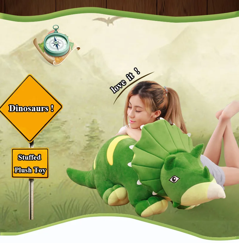 1pc Cute Cartoon Dinosaur Plush Toys Lovely Animals Triceratops Stuffed Toy Dolls for Children Boys Birthday Christmas Gift (2)