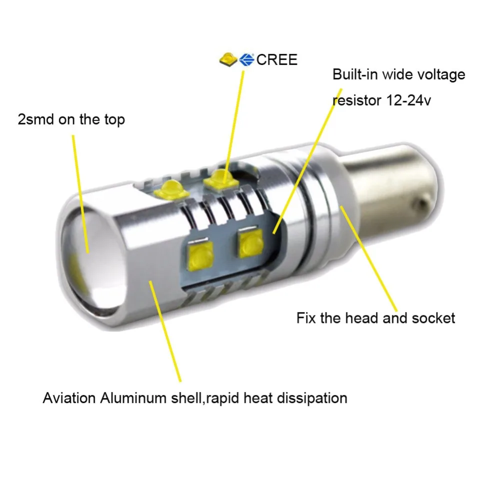 1 шт х 50 Вт 10SMD Авто BA9S T4W Клин BAY9S H21W Canbus CRE'E XBD чип Bax9s H6W светодиодный интерьерная лампа AC12V 24V